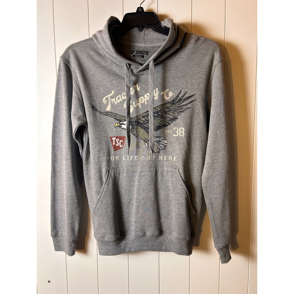 Tractor Supply Co Gray Graphic‎ Eagle Hoodie Sweatshirt Womens Small